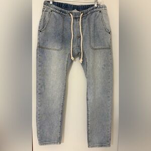 One Teaspoon Shabbies Low Waist Drawstring Boyfriend Denim Jeans Montana Sz: S